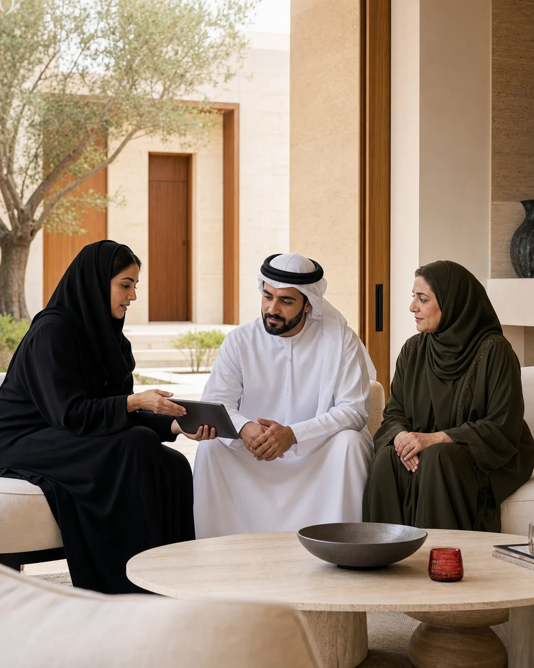 A family discussing long-term wealth priorities